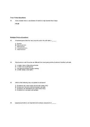 Test Practice Questions to Study for Microbiology Chapter Four Part 3