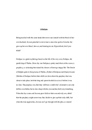 Oedipus - Summary
