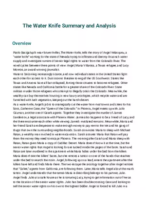 The Water Knife Summary and Analysis Part 1