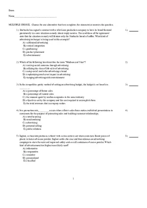 Introduction to Marketing Chapter 12 Test Bank