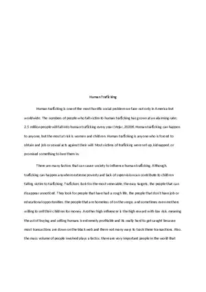 Human Trafficking Essay