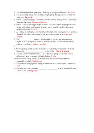 Juvenile Delinquency - Quiz