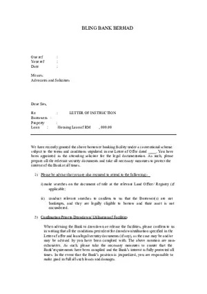 Letter of Instruction for Conveyancing Purposes