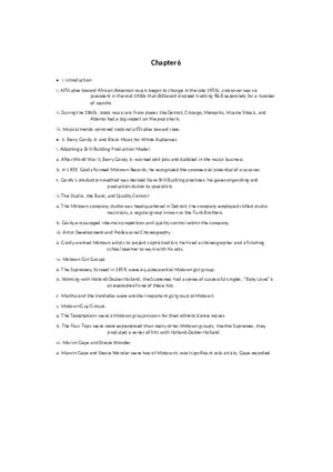 History of Rock and Roll Notes Chapters 6-7