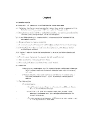 History of Rock and Roll Notes Chapters 8-9