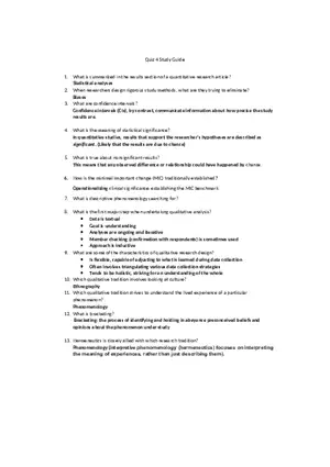 Nursing Quiz 4 Study Guide