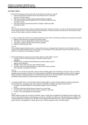 Nutrition Counseling for Health Promotion