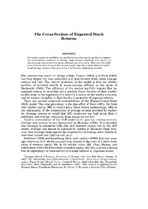 The Cross-Section of Expected Stock Returns Part 1