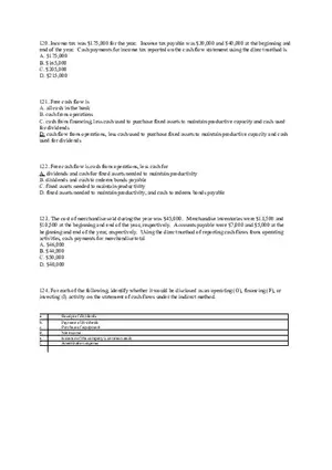 Statement of Cash Flows Questions Answer Key Part 3