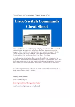 Switch Commands - Summary Sheet