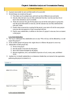 Stakeholder Analysis and Communication Planning