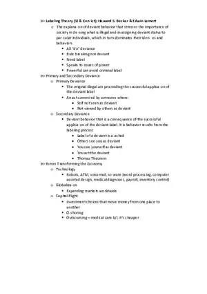 Sociology - Social Behavior Study Guide Part 2