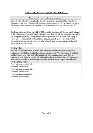 Blank Template for Creating a Lesson Plan to Promote Inclusivity