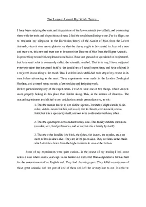 The Lowest Animal by Mark Twain