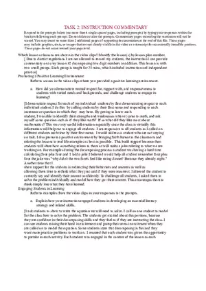 Elementary Education Literacy with Mathematics Task 4 Commentary Final