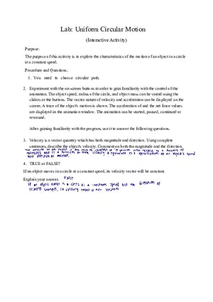 Lab - Uniform Circular Motion