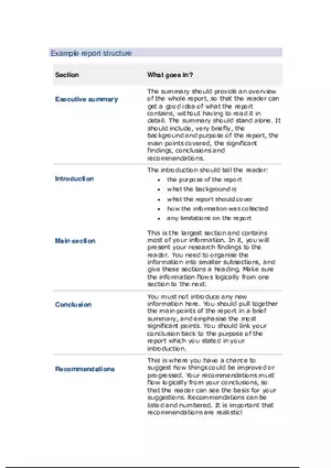 Example Report Structure