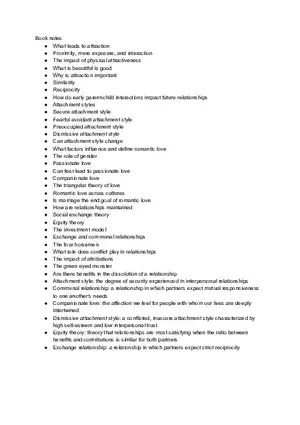 Attraction and Close Relationships