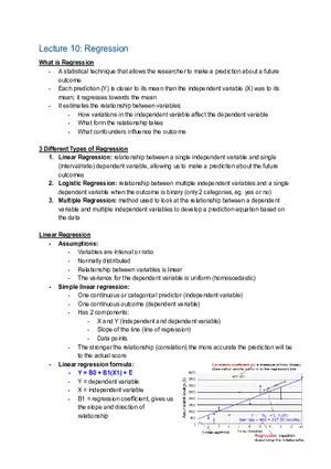 Statistics Lecture 10: Regression