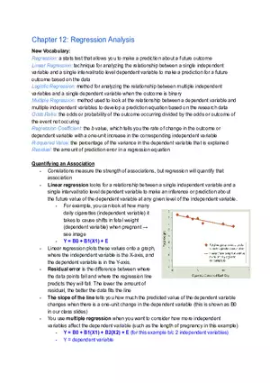 Chapter 12: Regression Analysis