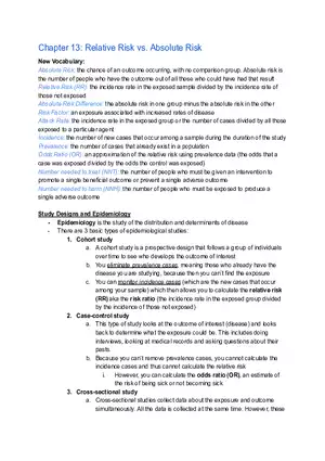 Chapter 13: Relative Risk vs. Absolute Risk