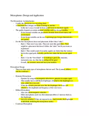 Summary Modern Recording Techniques