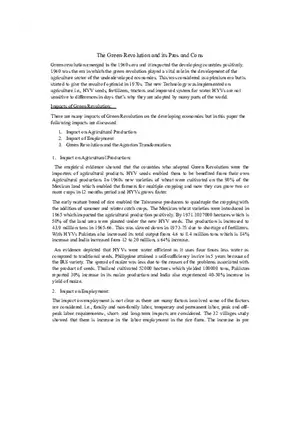 Green Revolution Pros and Cons