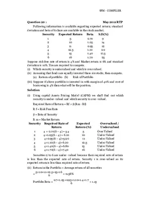 Risk, Return and Portfolio Study Guide Part 3