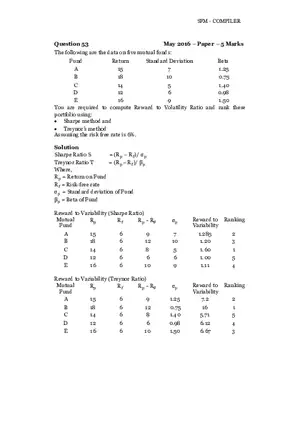 Risk, Return and Portfolio Study Guide Part 6