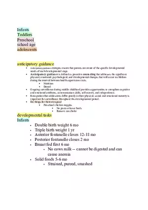 Nursing Care of the Child Review For Exam 1 Part 1