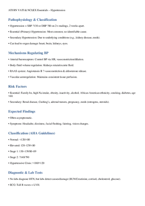 ATI RN VATI & NCLEX Essentials – Hypertension