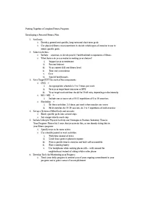 Putting Together a Complete Fitness Program