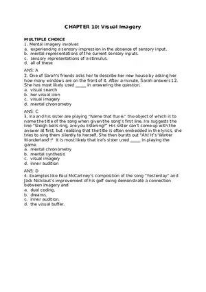 Visual Imagery Questions and Answers