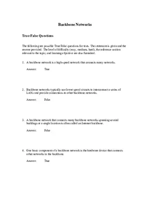 Backbone Networks Testbank Part 1