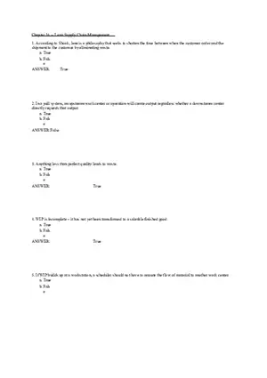 Chapter 16 Lean Supply Chain Management