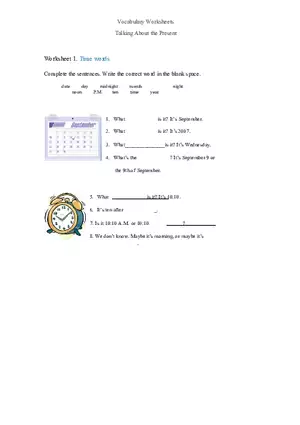 Talking About the Present Worksheet
