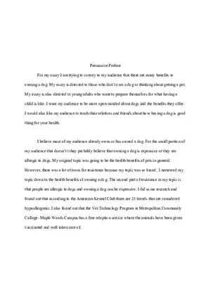 Persuasive Speech Essay - Why You Should Own a Dog