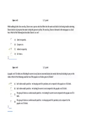 Foundations of Psychology, Neuroscience and Behaviour Exam Answer Key 9