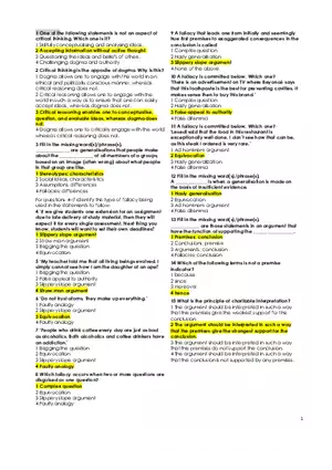 Critical Thinking Answer Key