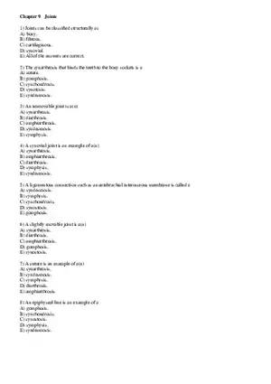 Joints Answer Key