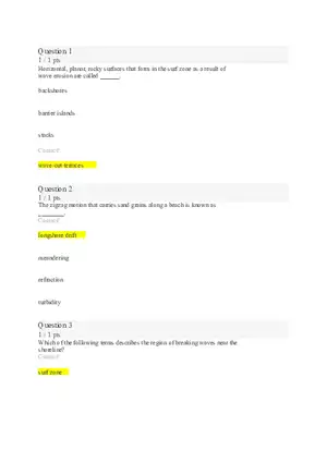 Geology (Wave-cut Terraces) 20 Answer Key