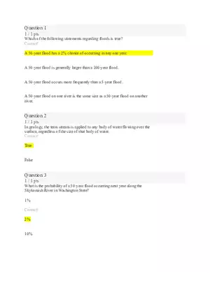 Geology (50-year Flood) 28 Answer Key