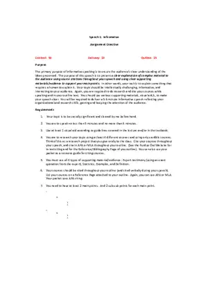 Speech (Informative) Assignment