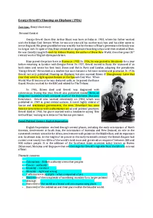 Annotated Version of the Short Story Shooting an Elephant (1936)