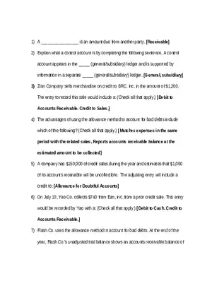 Accounting for Receivables and Bad Debts