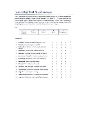 Leadership Trait Questionnaire