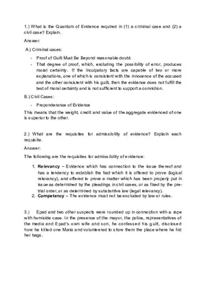 Evidence Question and Answer