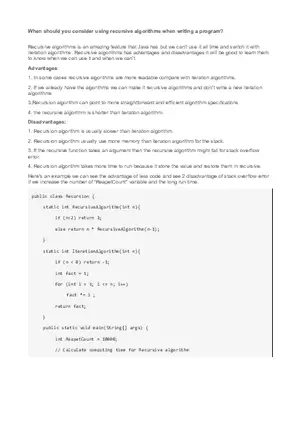 When Should You Consider Using Recursive Algorithms When Writing a Program