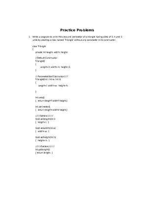 Practice Problems of Object Oriented Programming in Java