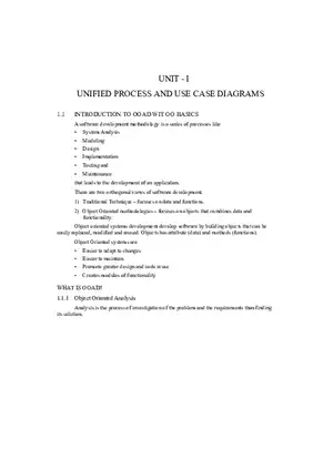 Unified Process and Use Case Diagrams Lecture Notes 1